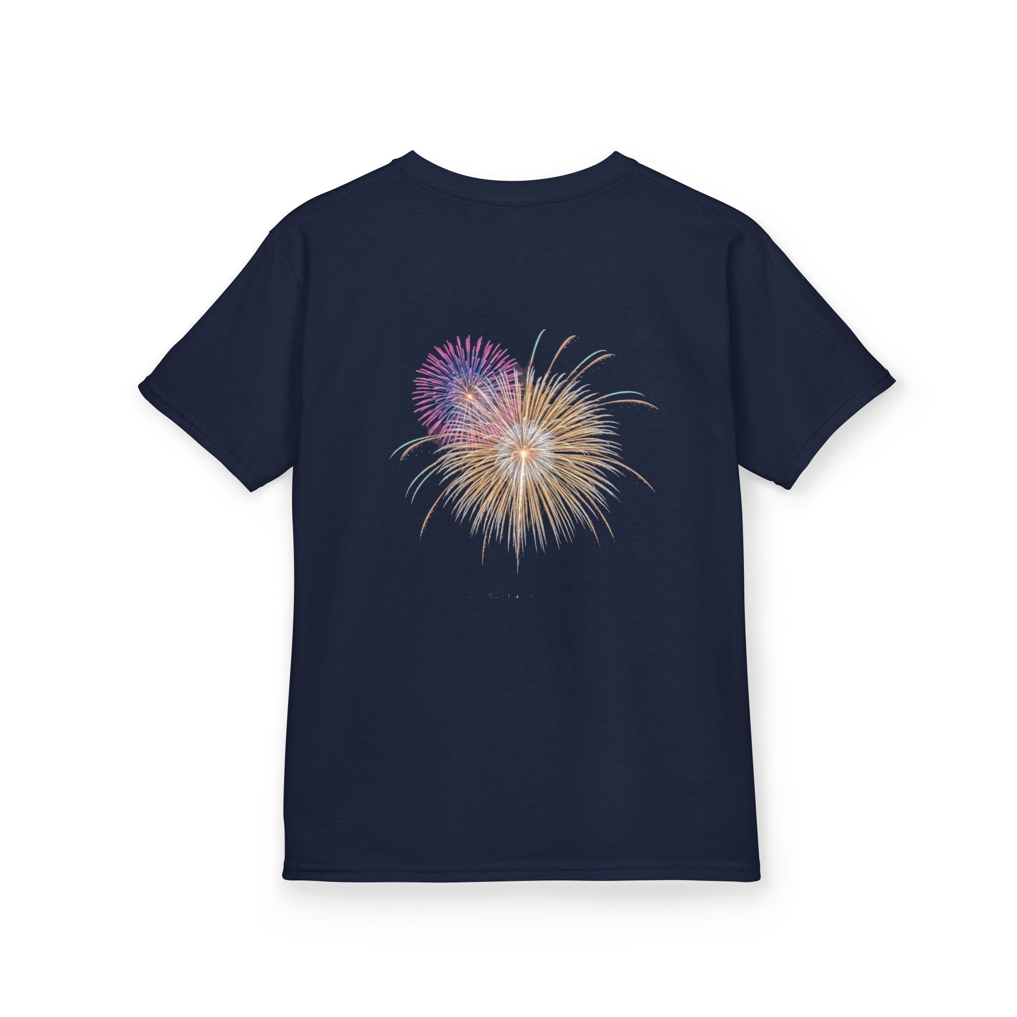 Kids Tee — 4th of July Fireworks American Flag Design