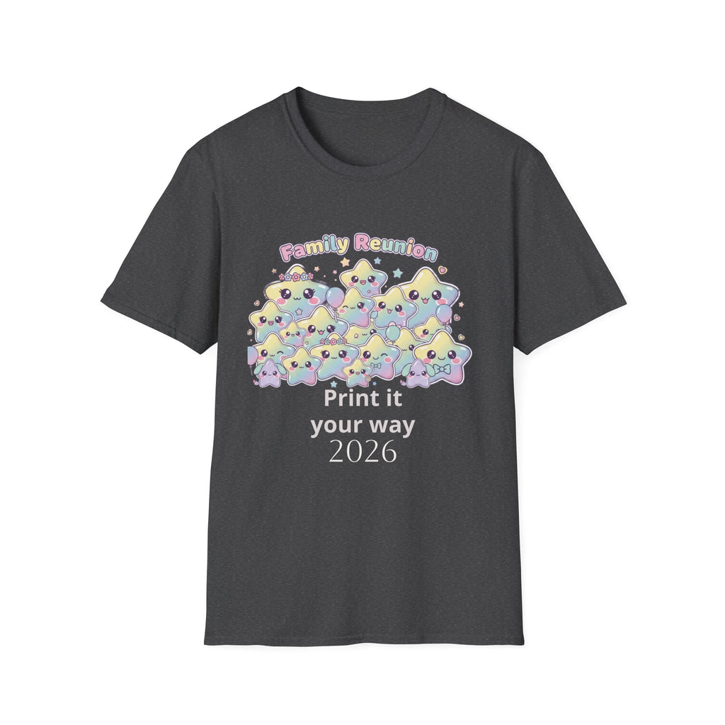 Family Reunion T-Shirt — Colorful Smiling Star Metallic