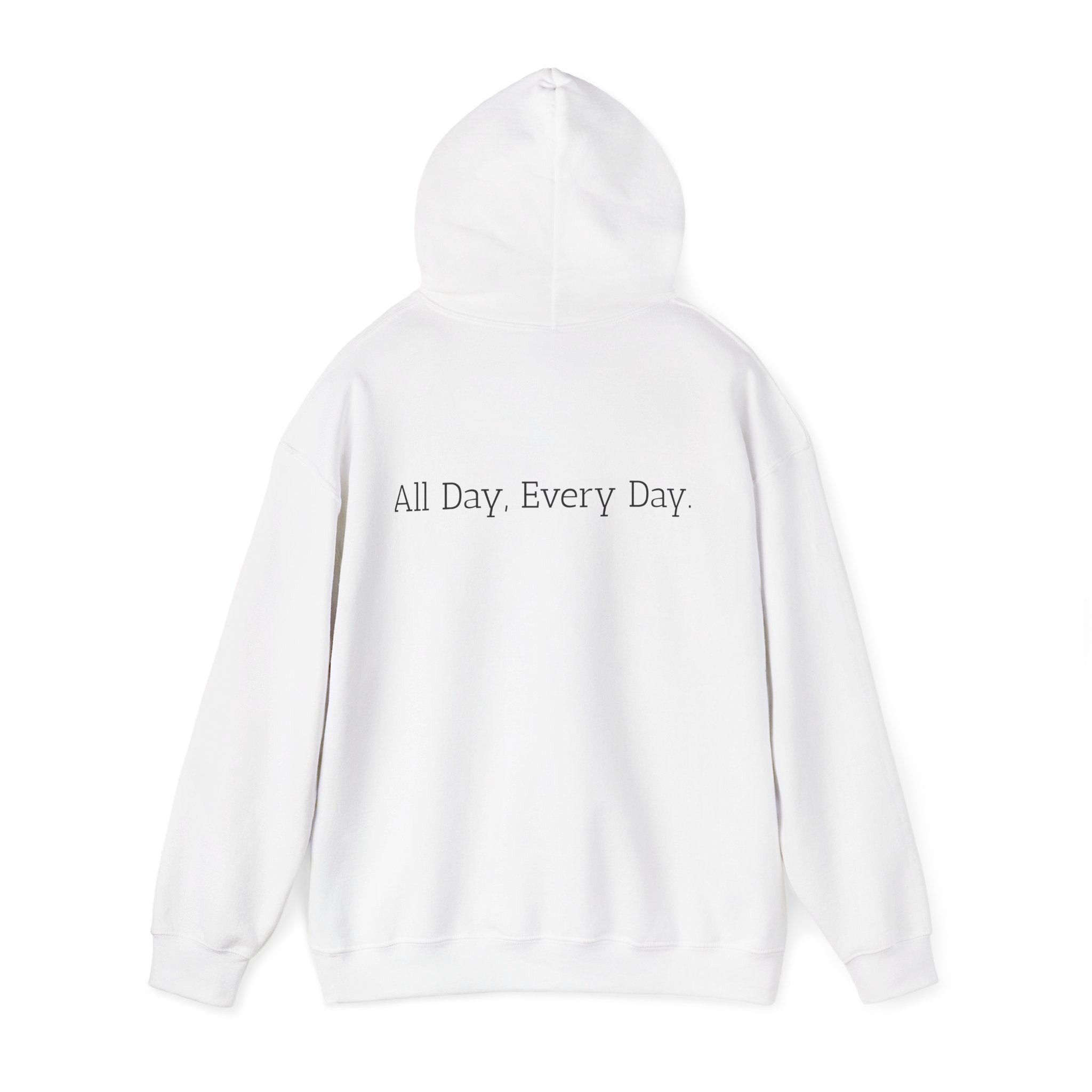 God's Problem Hoodie — "God's Problem" Front, "All Day, Every Day." Back | Minimal Faith Statement Sweatshirt