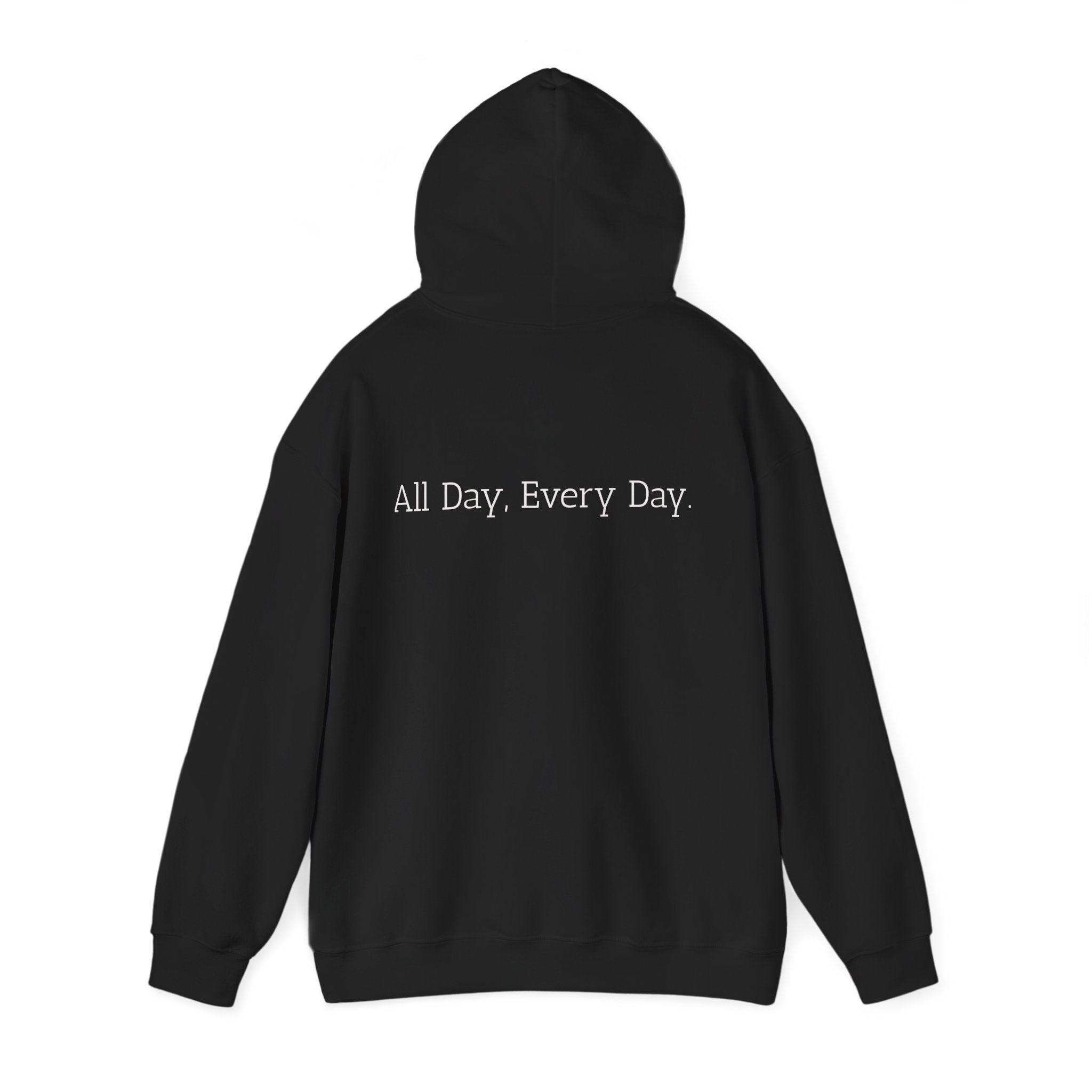 God's Problem Hoodie — "God's Problem" Front, "All Day, Every Day." Back | Minimal Faith Statement Sweatshirt