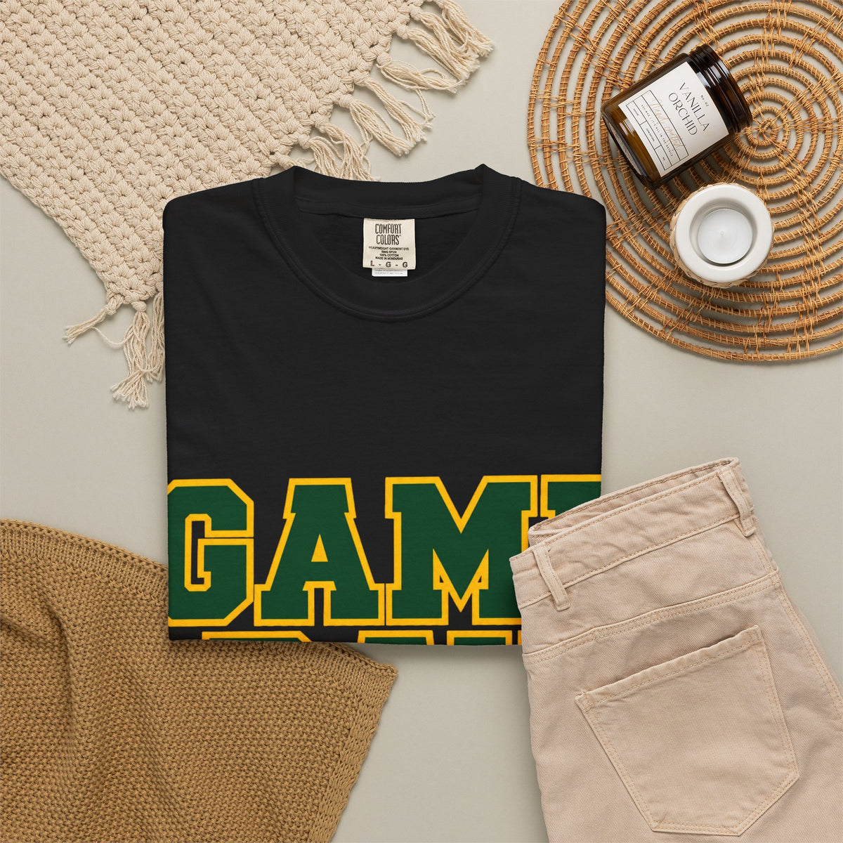 Game Day Football Shirt – Green & Gold