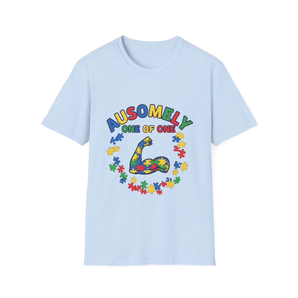 T-Shirt — “Ausomely One of One” Colorful Autism Awareness Tee