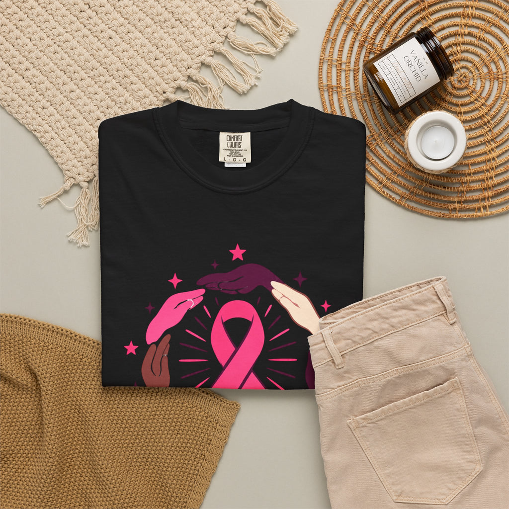No One Fights Alone Breast Cancer Awareness Tee