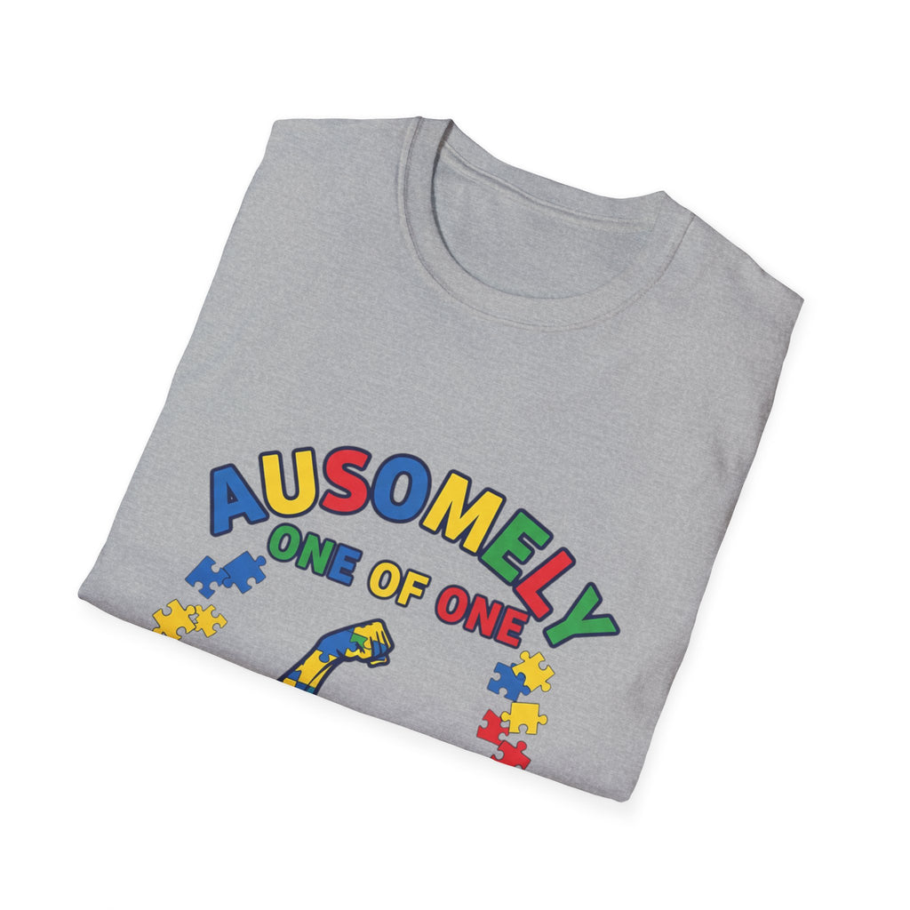 T-Shirt — “Ausomely One of One” Colorful Autism Awareness Tee