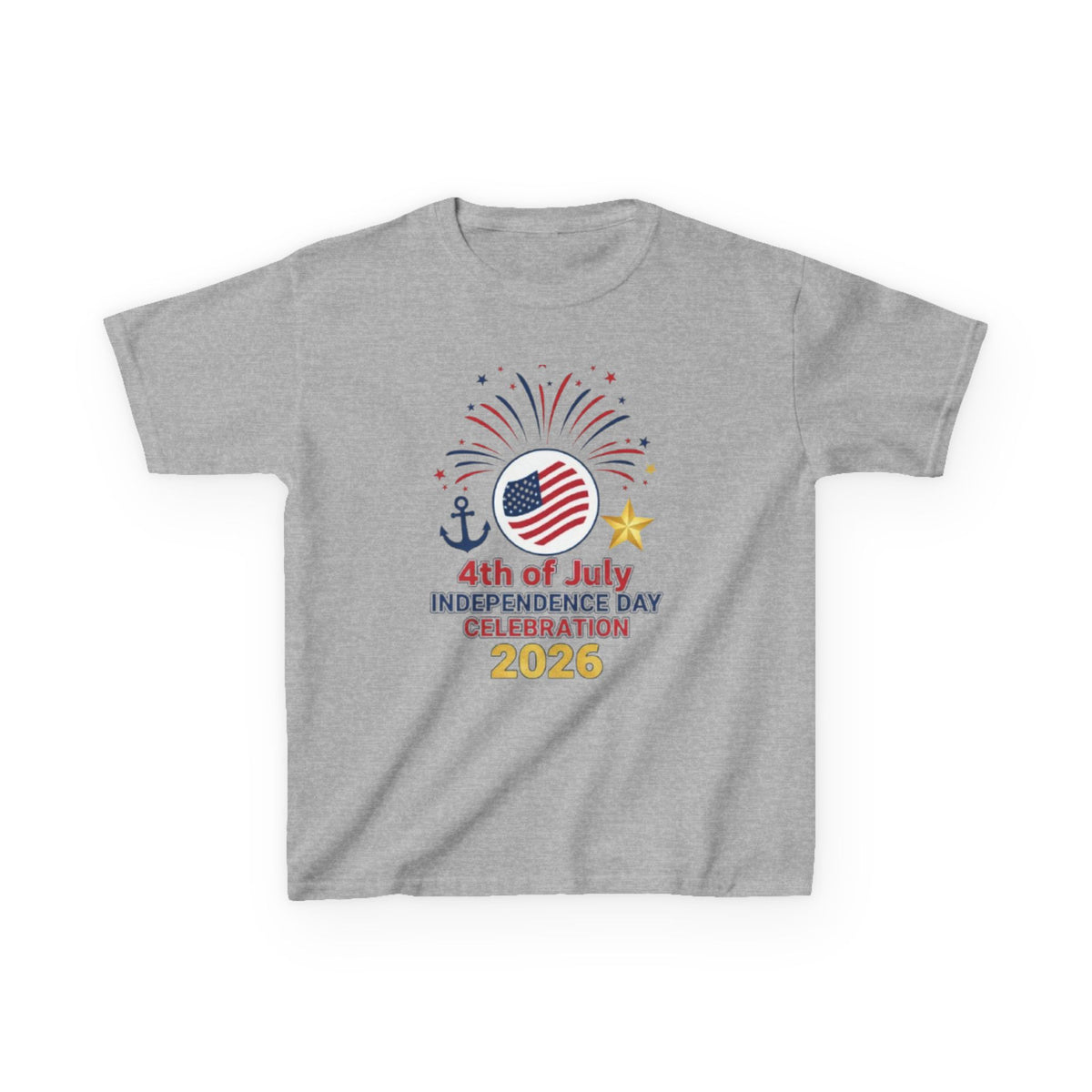 Kids Tee — 4th of July Fireworks American Flag Design