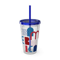 Patriotic Sunsplash Tumbler with Straw — 16oz