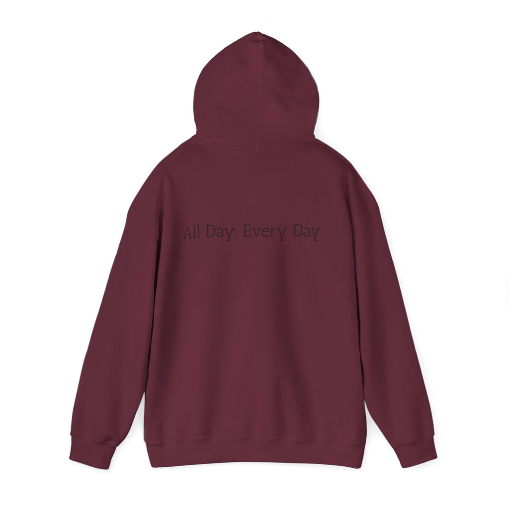 God's Problem Hoodie — "God's Problem" Front, "All Day, Every Day." Back | Minimal Faith Statement Sweatshirt