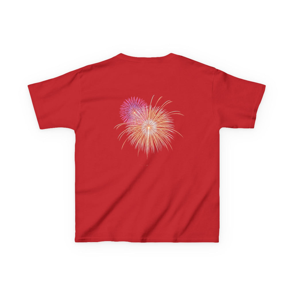 Kids Tee — 4th of July Fireworks American Flag Design