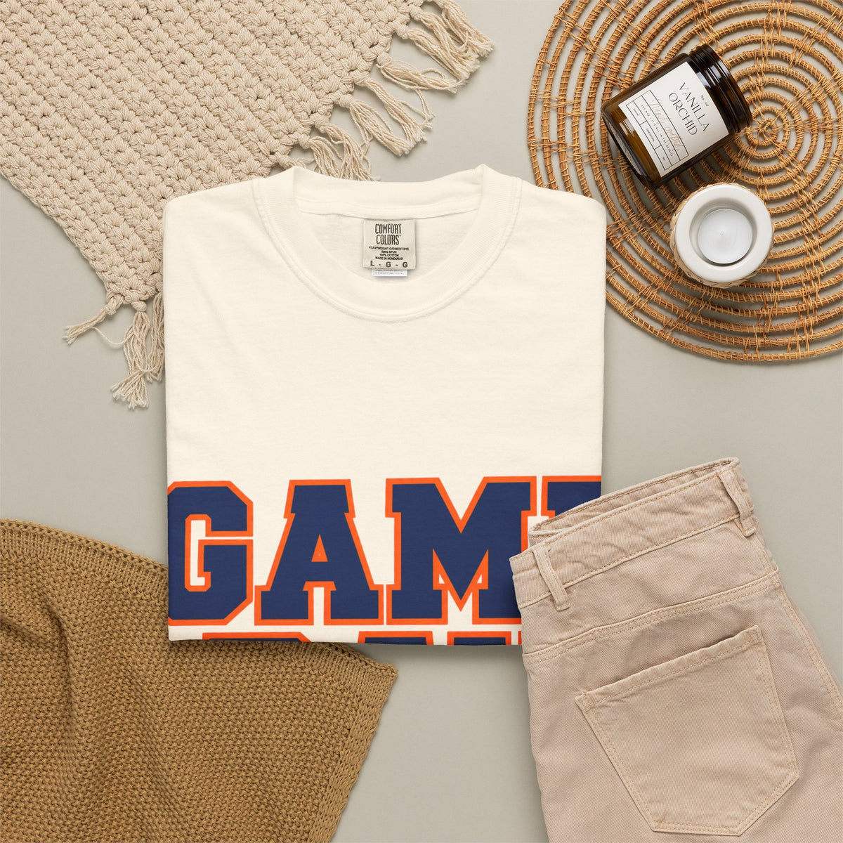 Game Day Football Shirt – Orange & Blue