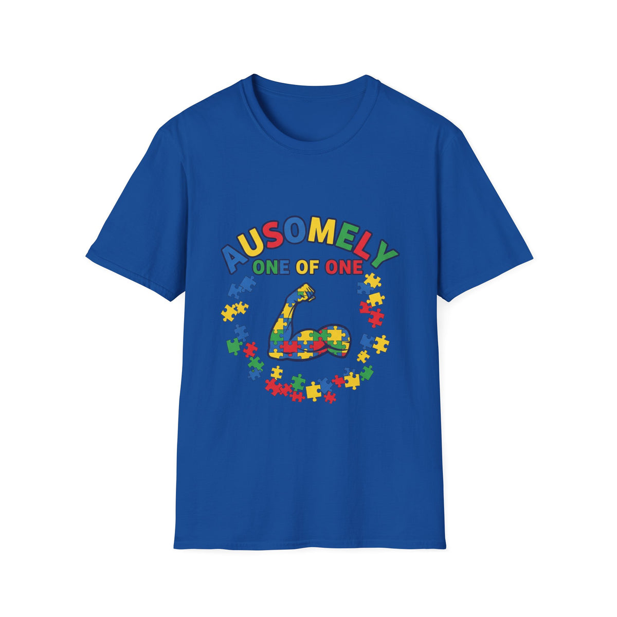 T-Shirt — “Ausomely One of One” Colorful Autism Awareness Tee