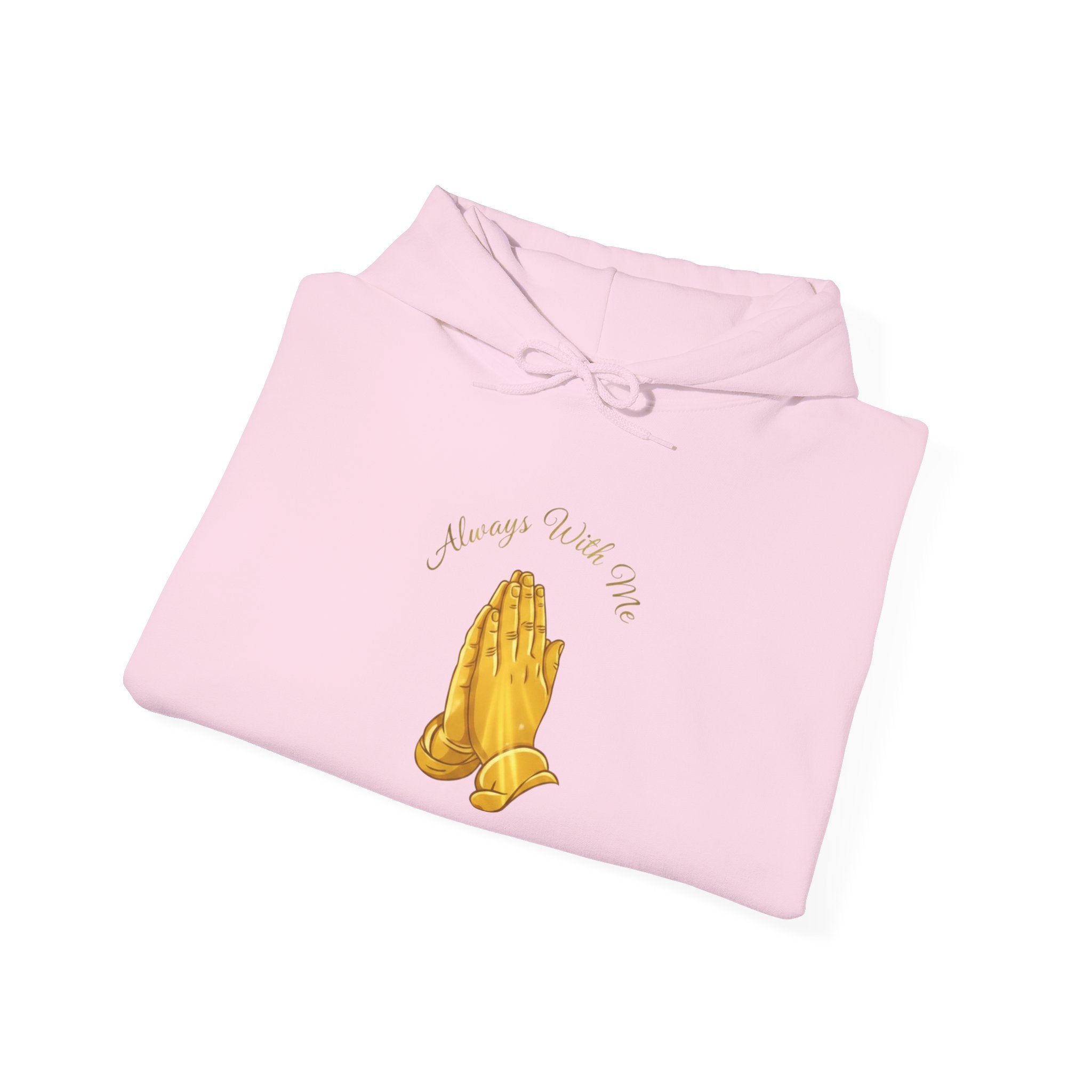 "Always With Me" Golden Praying Hands Hoodie