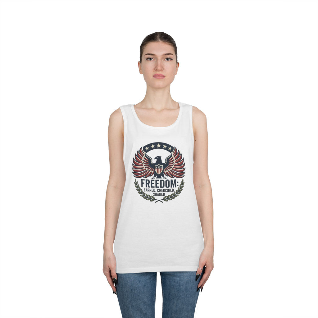 Freedom Eagle Tank Top — Patriotic Fireworks Graphic