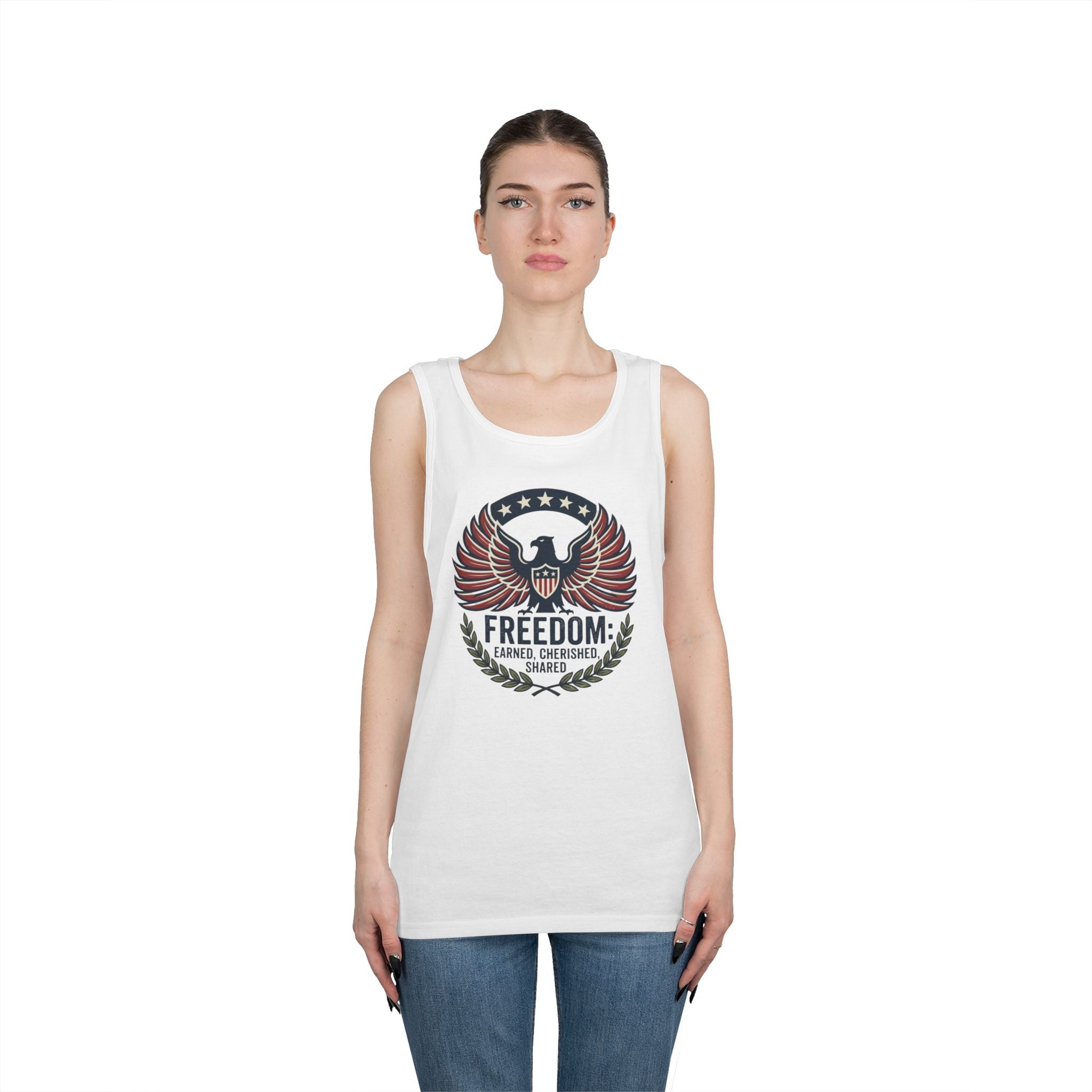 Freedom Eagle Tank Top — Patriotic Fireworks Graphic