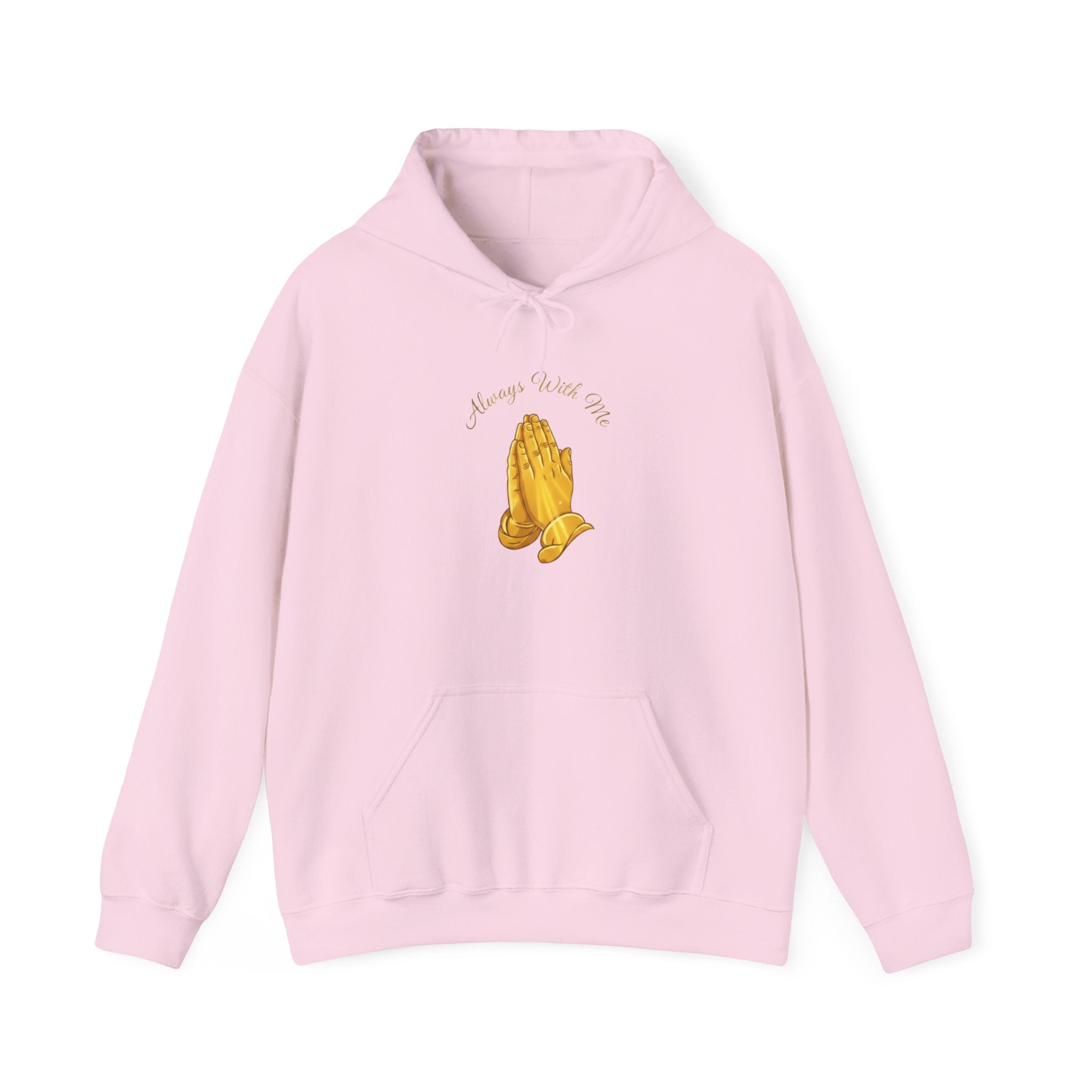 "Always With Me" Golden Praying Hands Hoodie