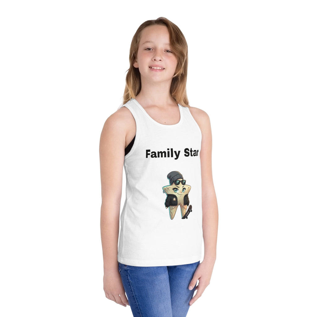 Kids' Tank Top — "Family Star" Girl Motorcycle Star Graphic