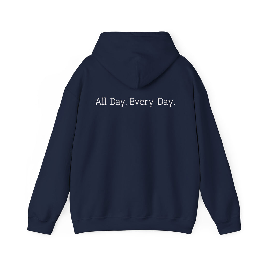 God's Problem Hoodie — "God's Problem" Front, "All Day, Every Day." Back | Minimal Faith Statement Sweatshirt