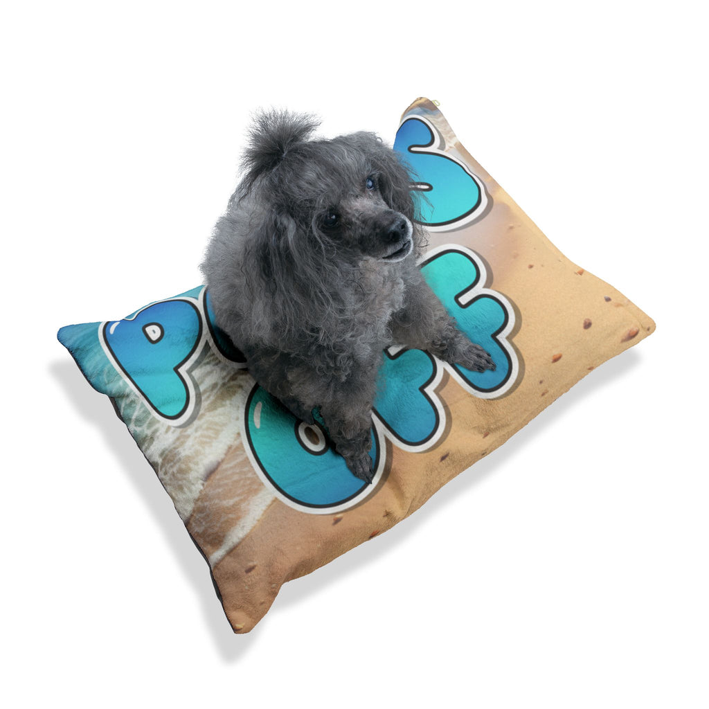 Paws Off Beach Pet Bed — Funny Sand & Ocean Pet Bed