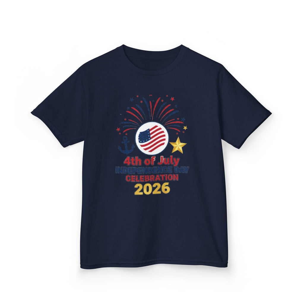 Kids Tee — 4th of July Fireworks American Flag Design