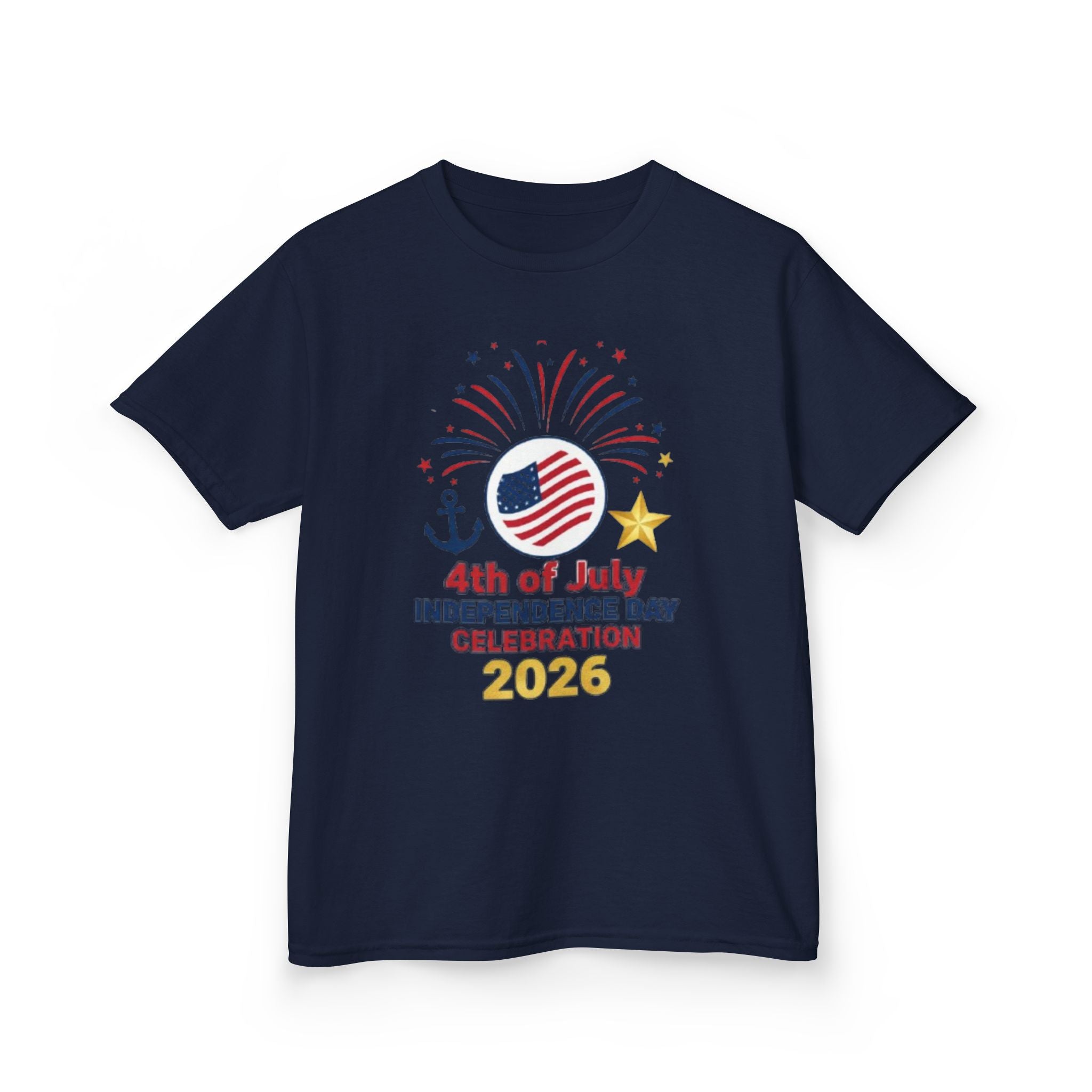 Kids Tee — 4th of July Fireworks American Flag Design
