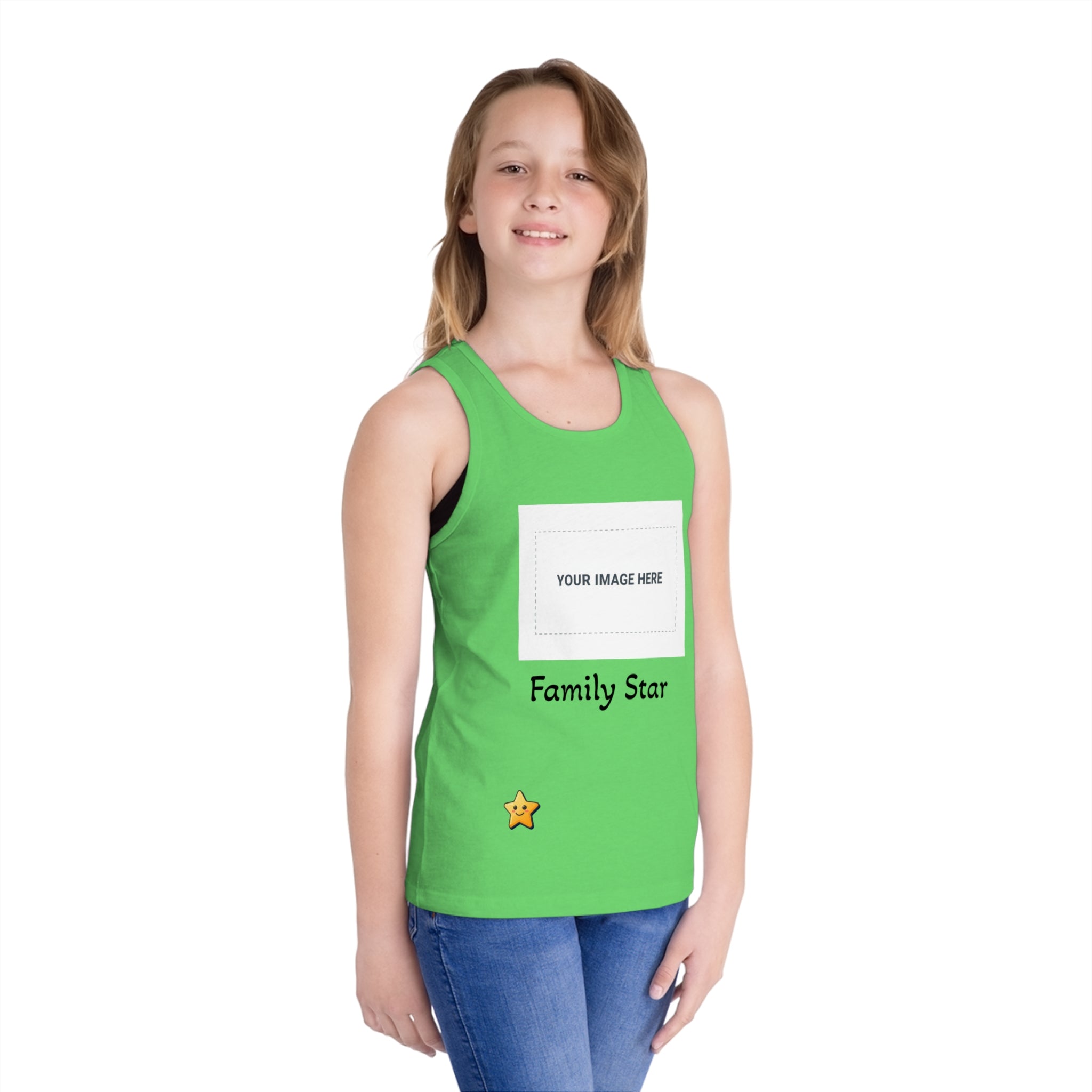 Family Star Kids Custom Photo Tank Top — Personalized Jersey Tee for Kids