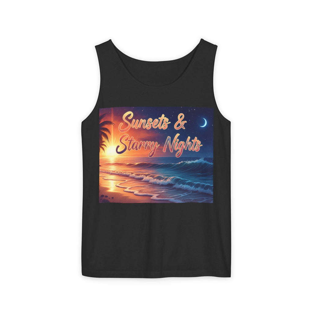 Sunsets & Starry Nights Unisex Tank Top — Beach Graphic Tee
