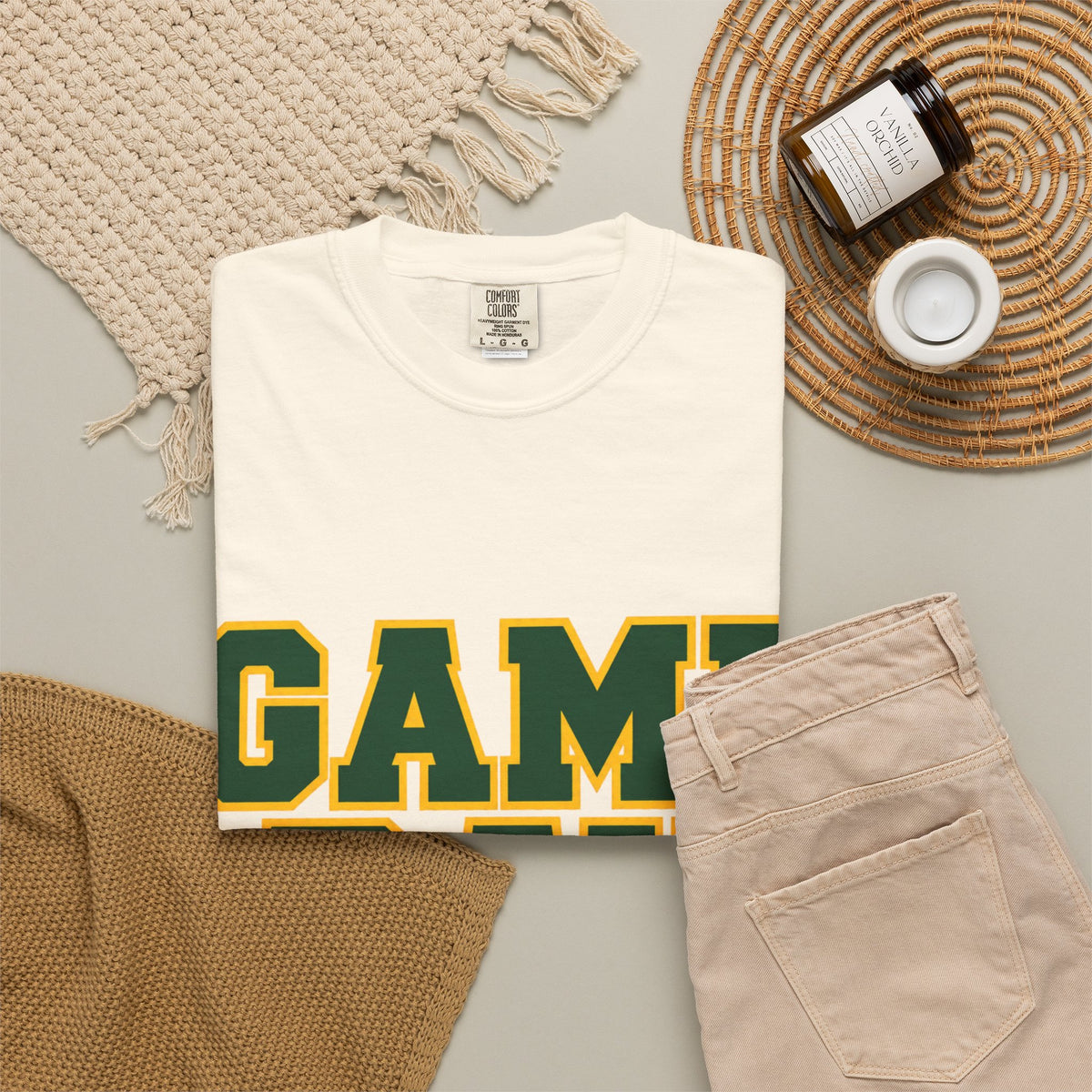 Game Day Football Shirt – Green & Gold