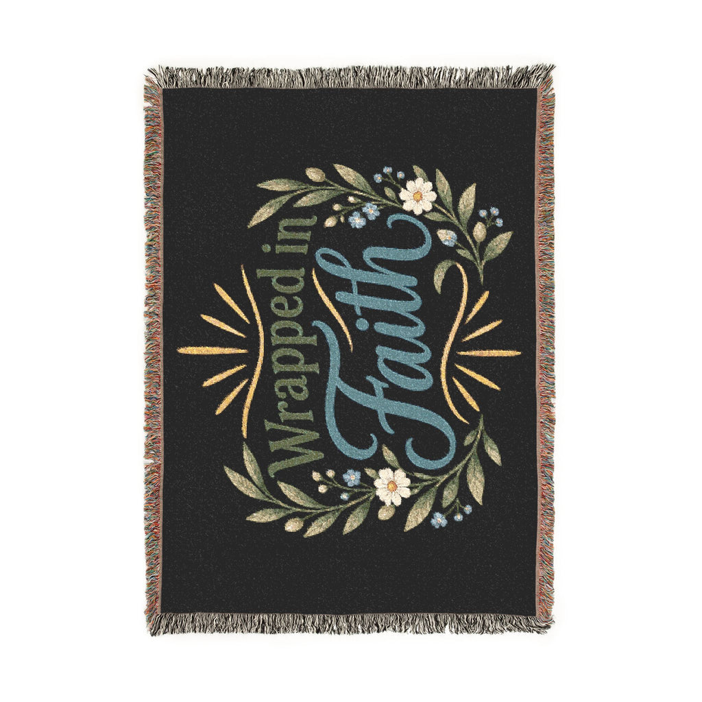 Faith Woven Blanket — "Wrapped in Faith" Inspirational Throw