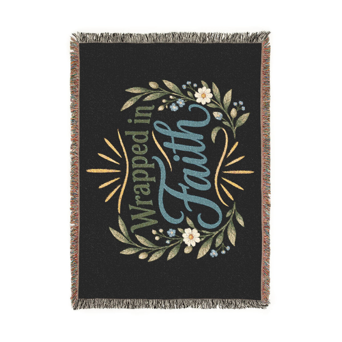Faith Woven Blanket — "Wrapped in Faith" Inspirational Throw