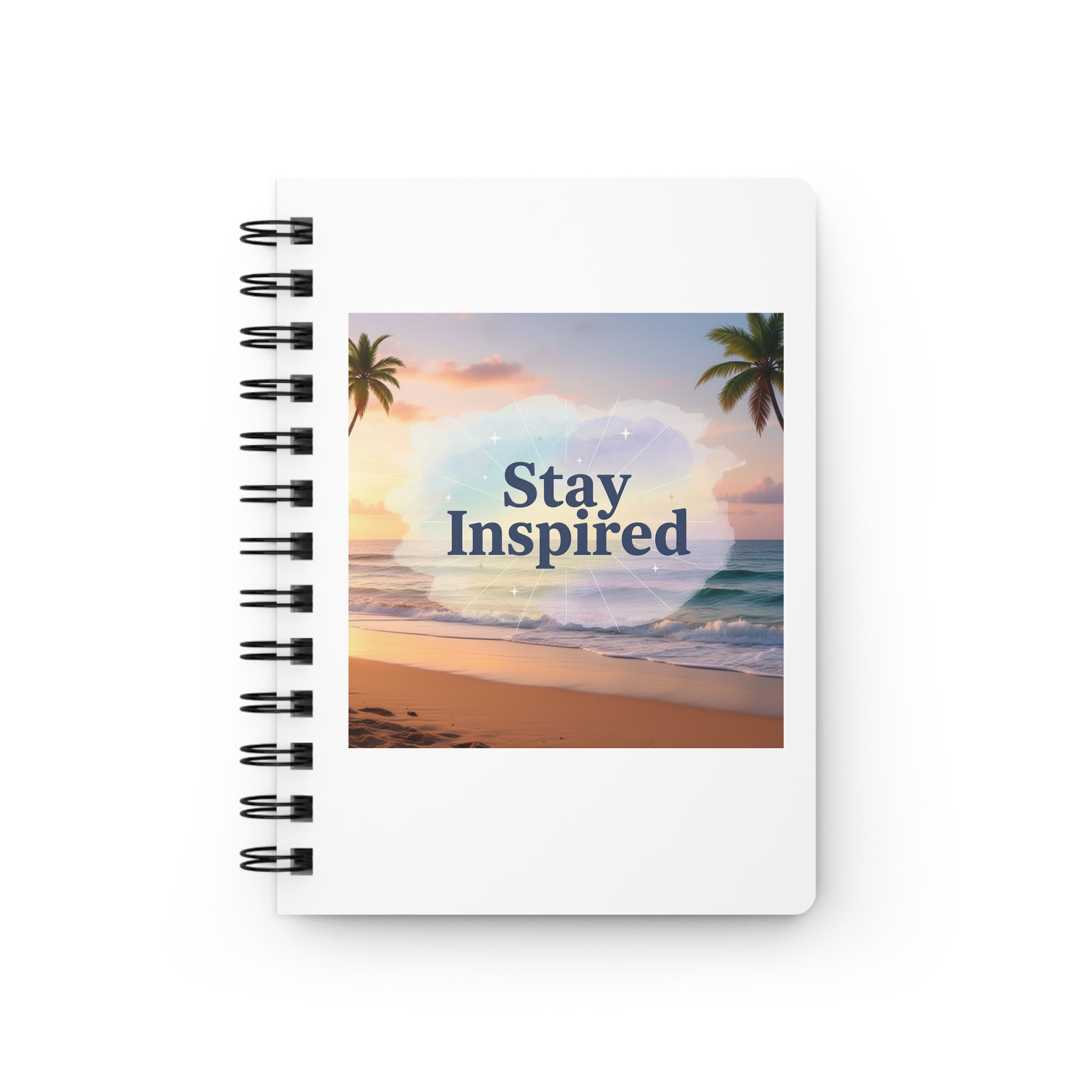 Stay Inspired Beach Spiral Notebook | Family Star (white)