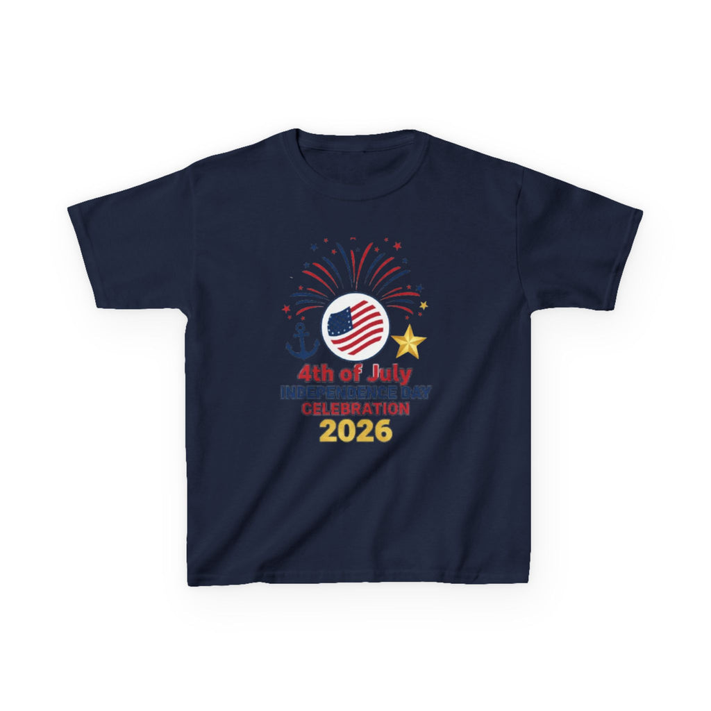 Kids Tee — 4th of July Fireworks American Flag Design