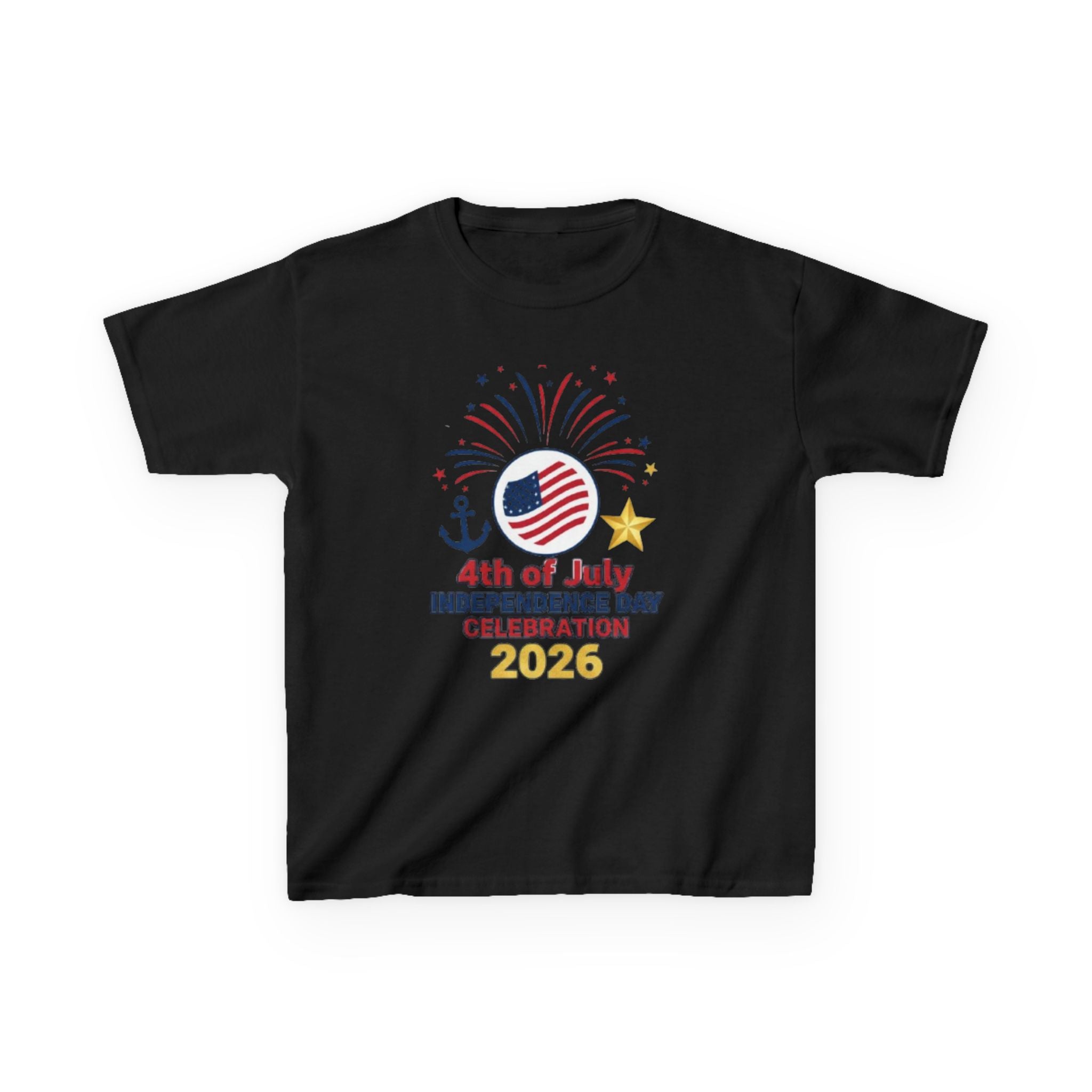 Kids Tee — 4th of July Fireworks American Flag Design