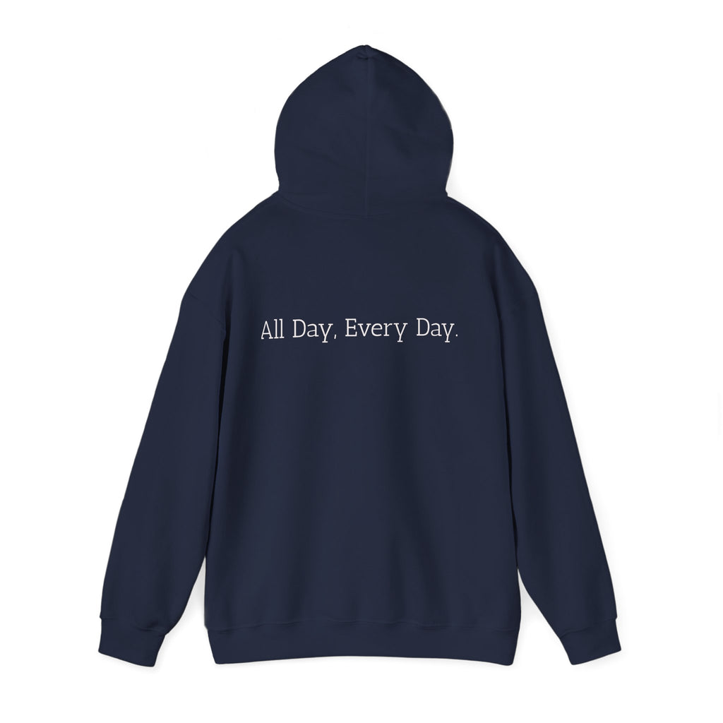 God's Problem Hoodie — "God's Problem" Front, "All Day, Every Day." Back | Minimal Faith Statement Sweatshirt