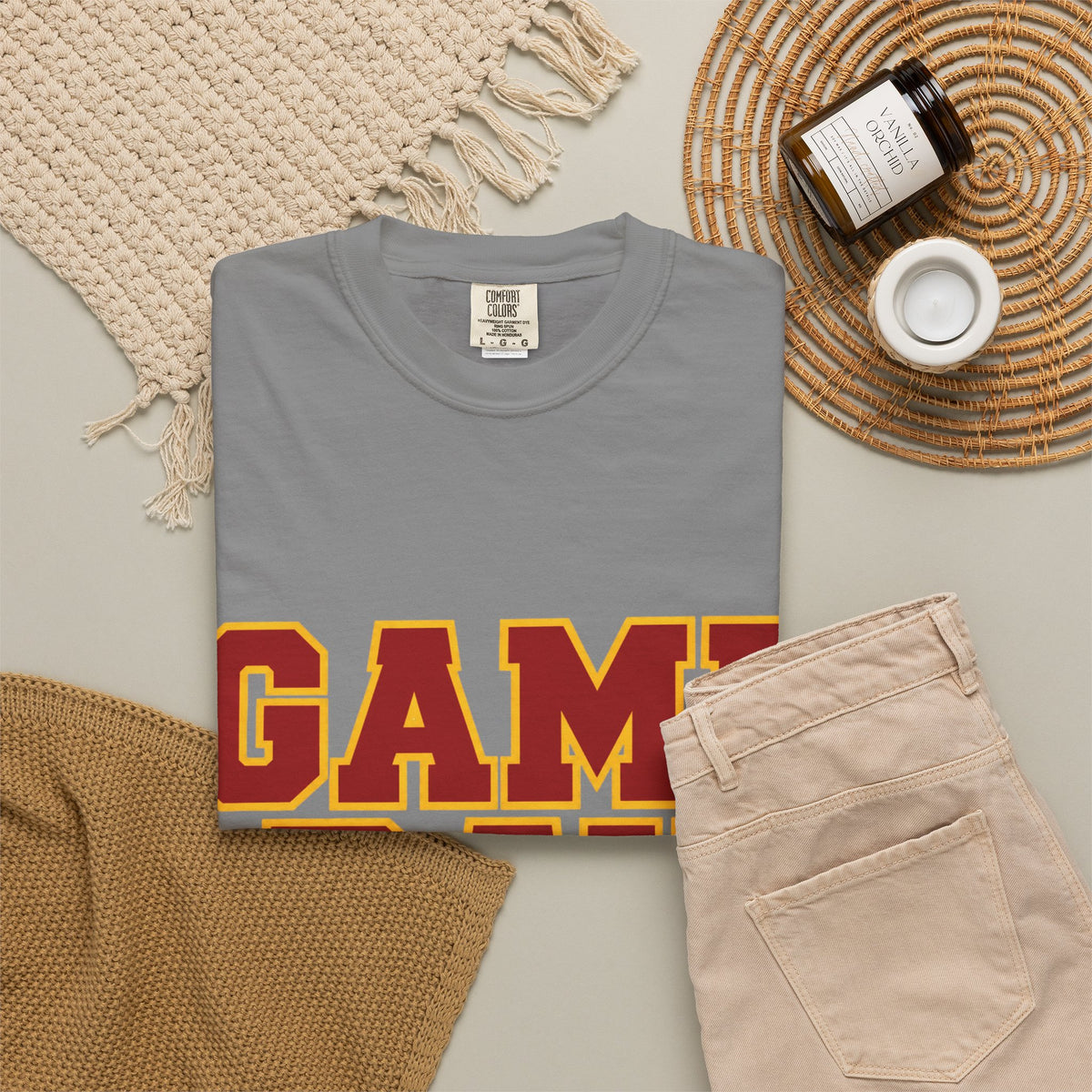 Game Day Football Shirt – Red & Gold