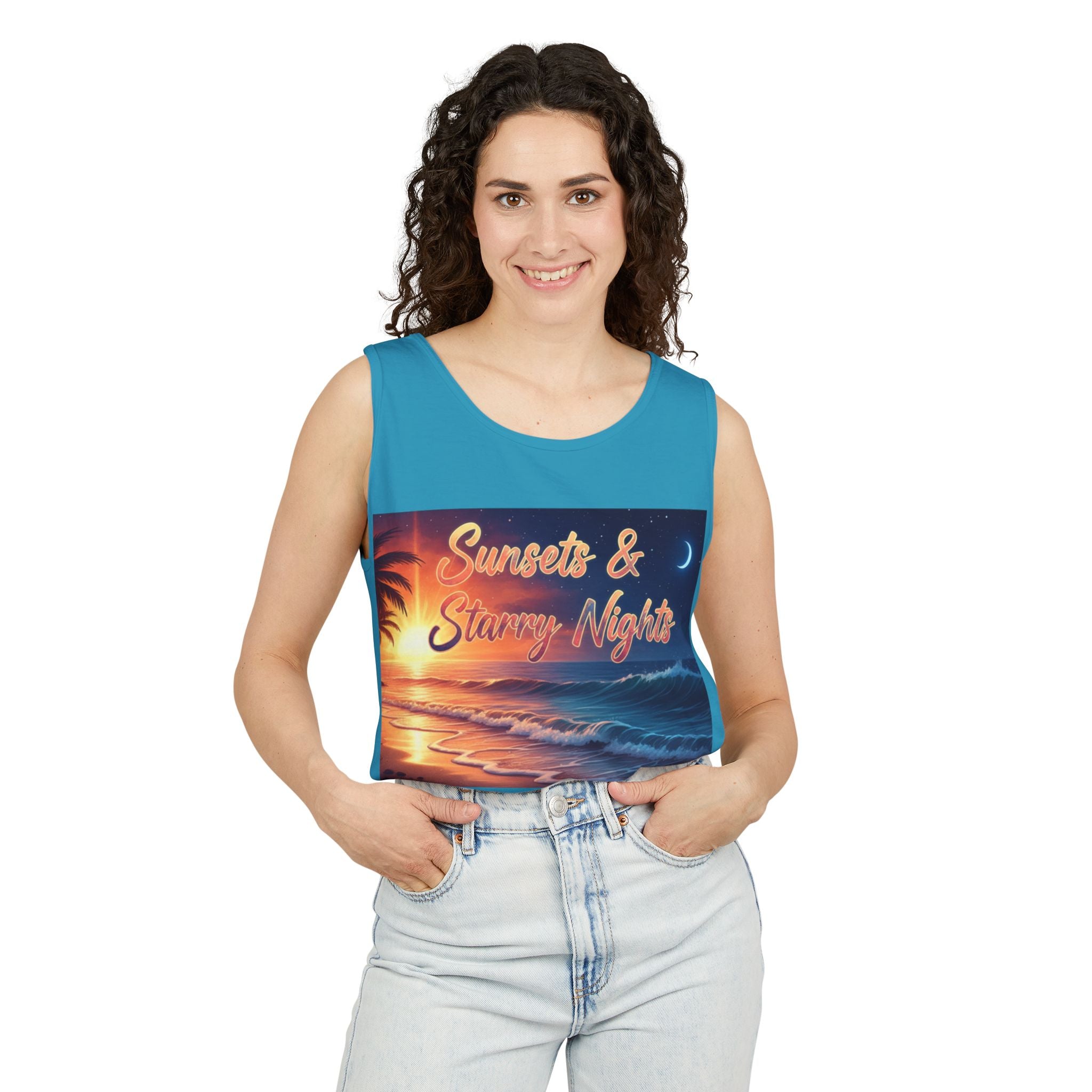 Sunsets & Starry Nights Unisex Tank Top — Beach Graphic Tee