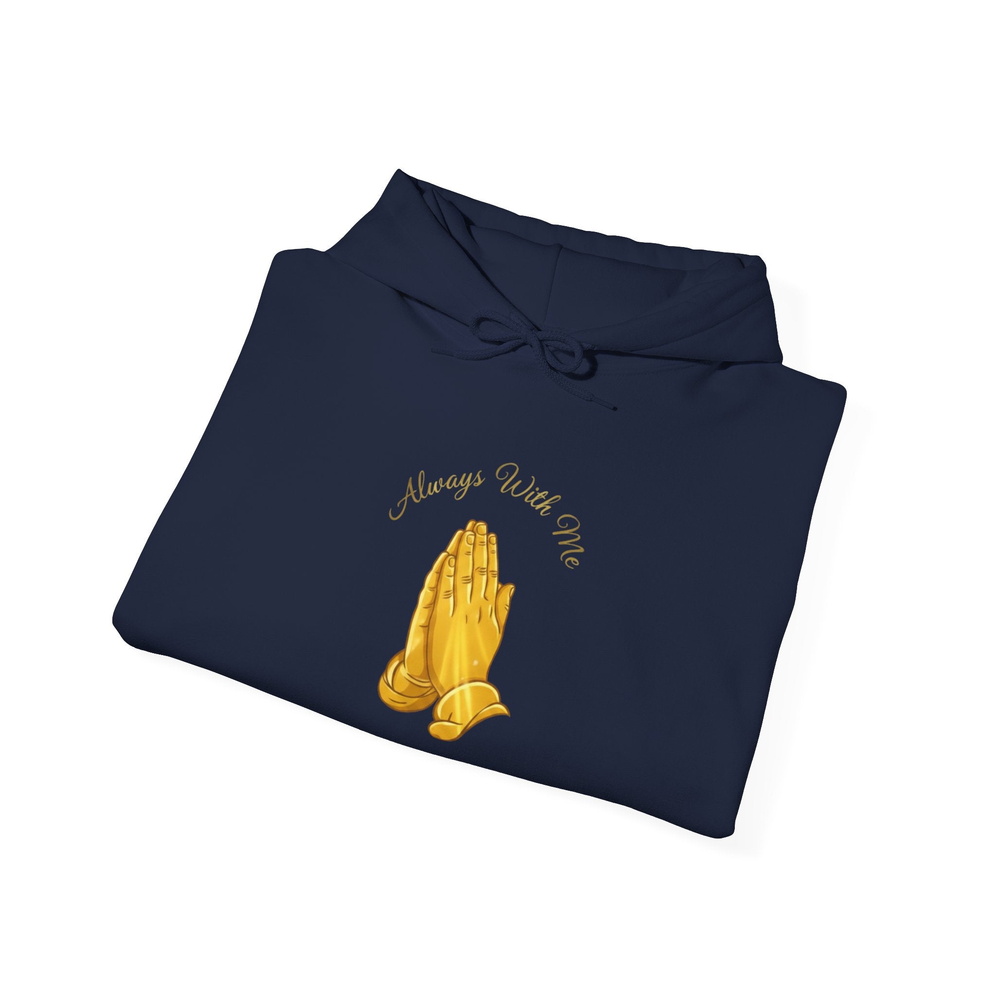 "Always With Me" Golden Praying Hands Hoodie