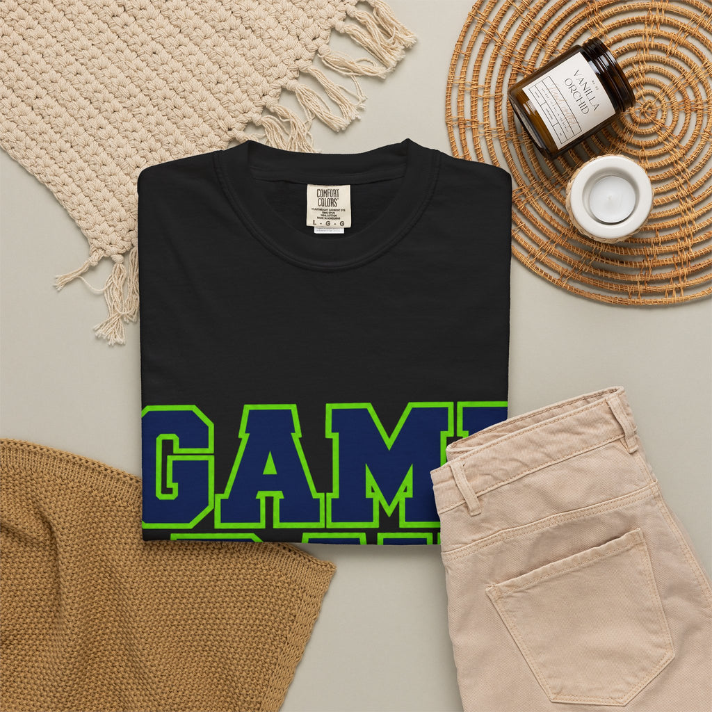 Game Day Football Shirt – Navy, Green & Silver