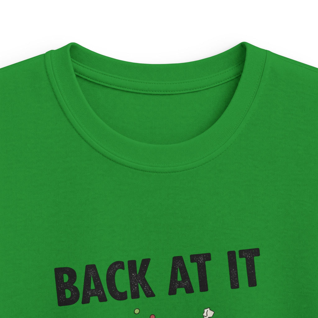 Kids Tee — "Back At It" Colorful Skate & Music Doodle Graphic