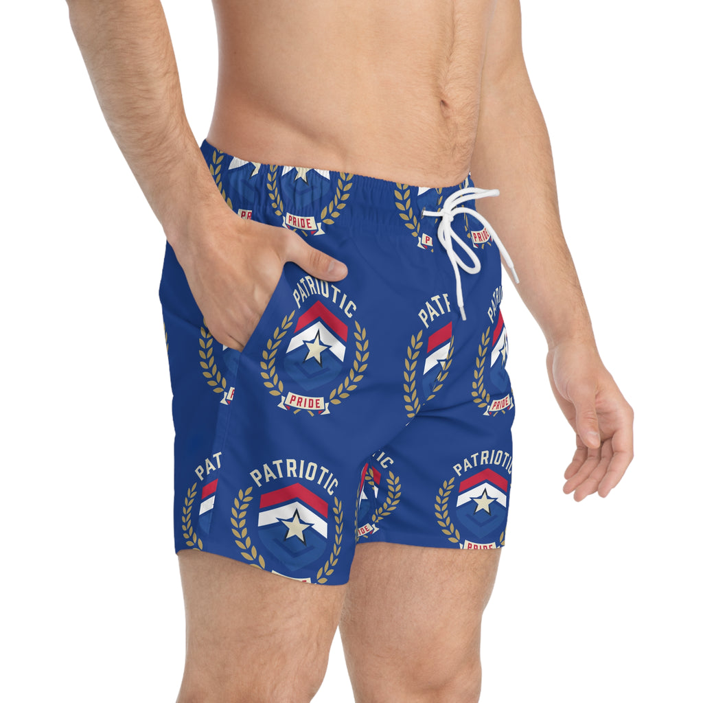 4th of July Men's Swim Trunks — Patriotic Star Print