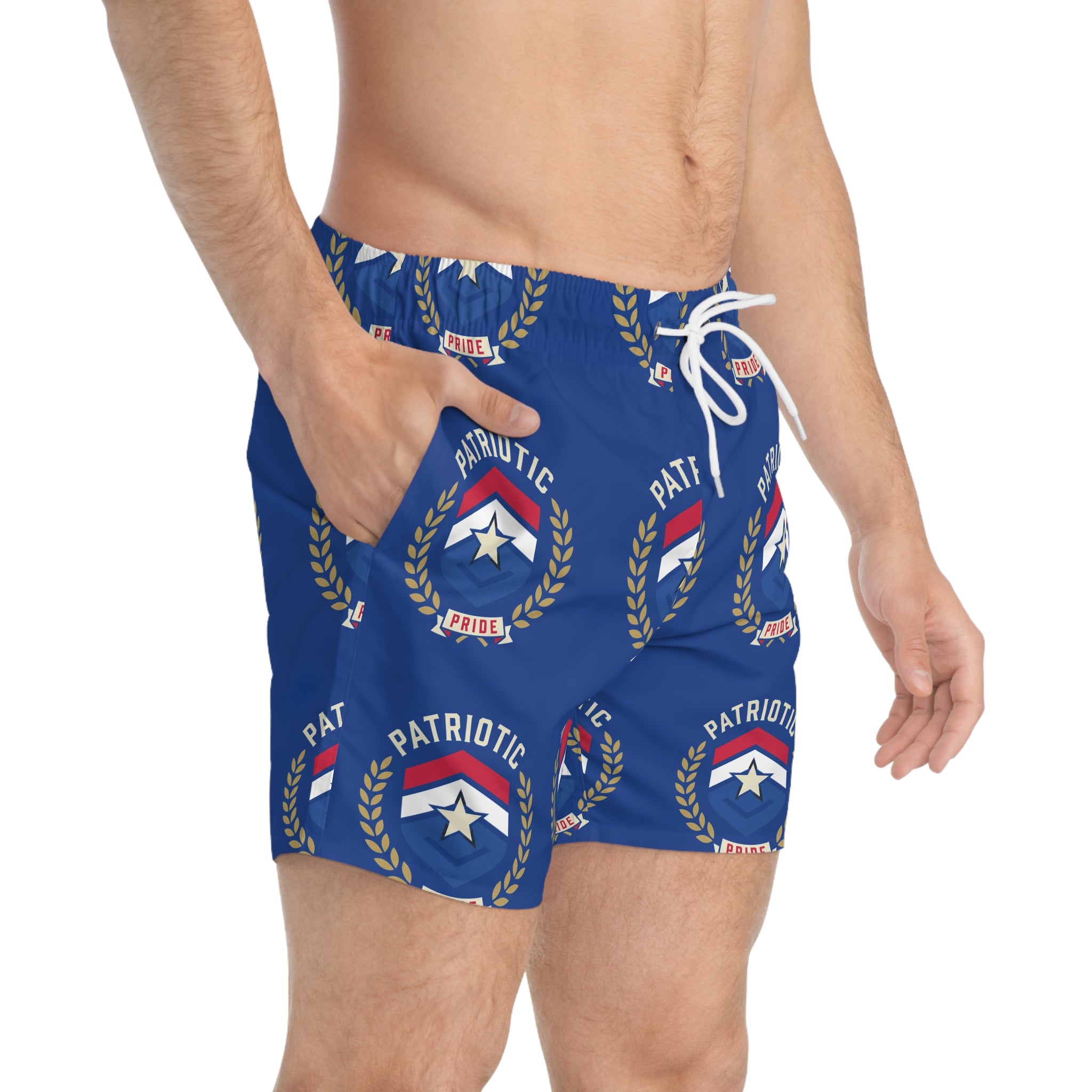 4th of July Men's Swim Trunks — Patriotic Star Print