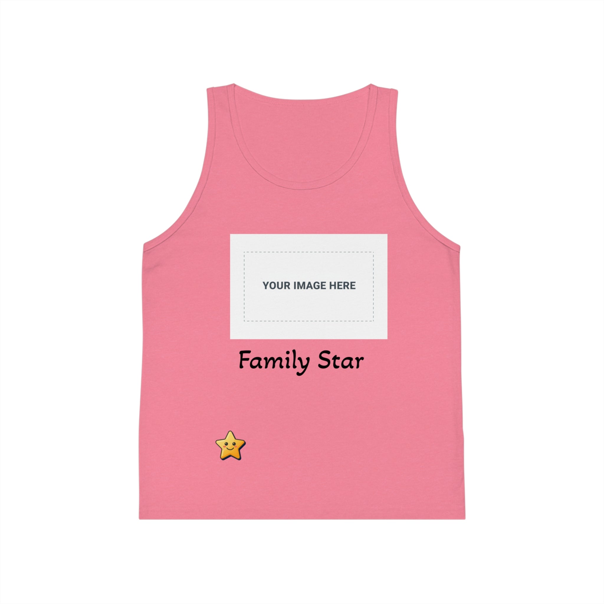 Family Star Kids Custom Photo Tank Top — Personalized Jersey Tee for Kids