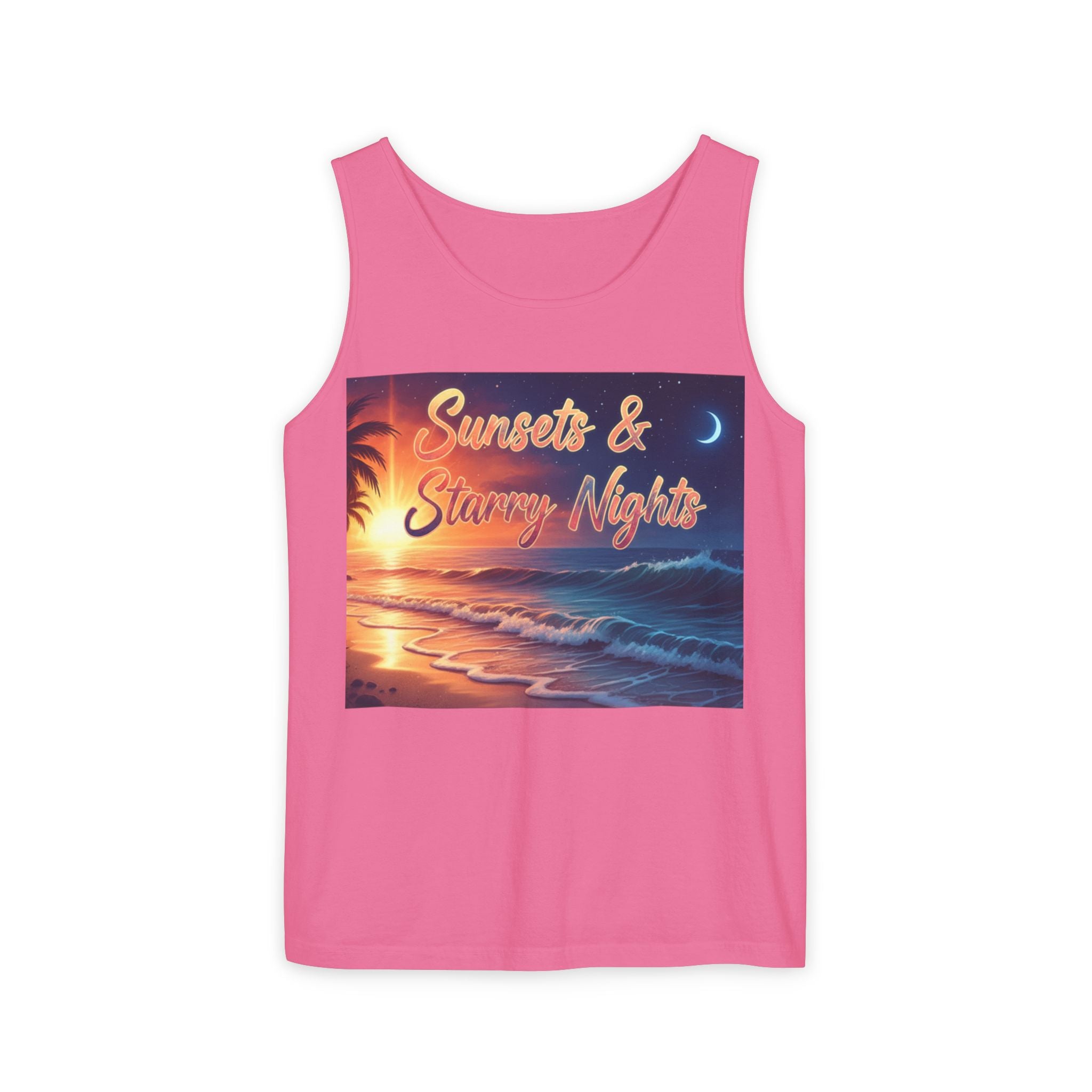 Sunsets & Starry Nights Unisex Tank Top — Beach Graphic Tee