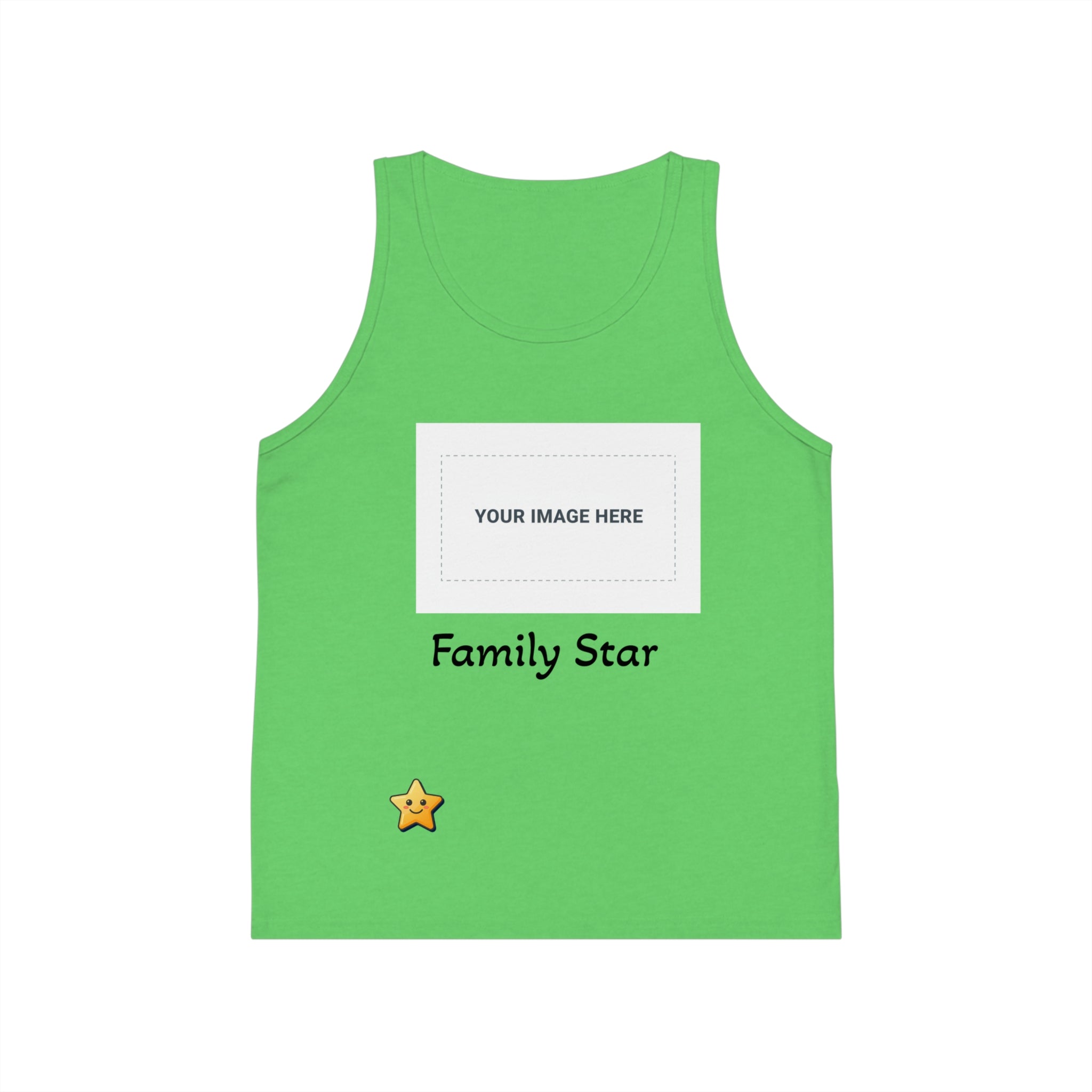 Family Star Kids Custom Photo Tank Top — Personalized Jersey Tee for Kids