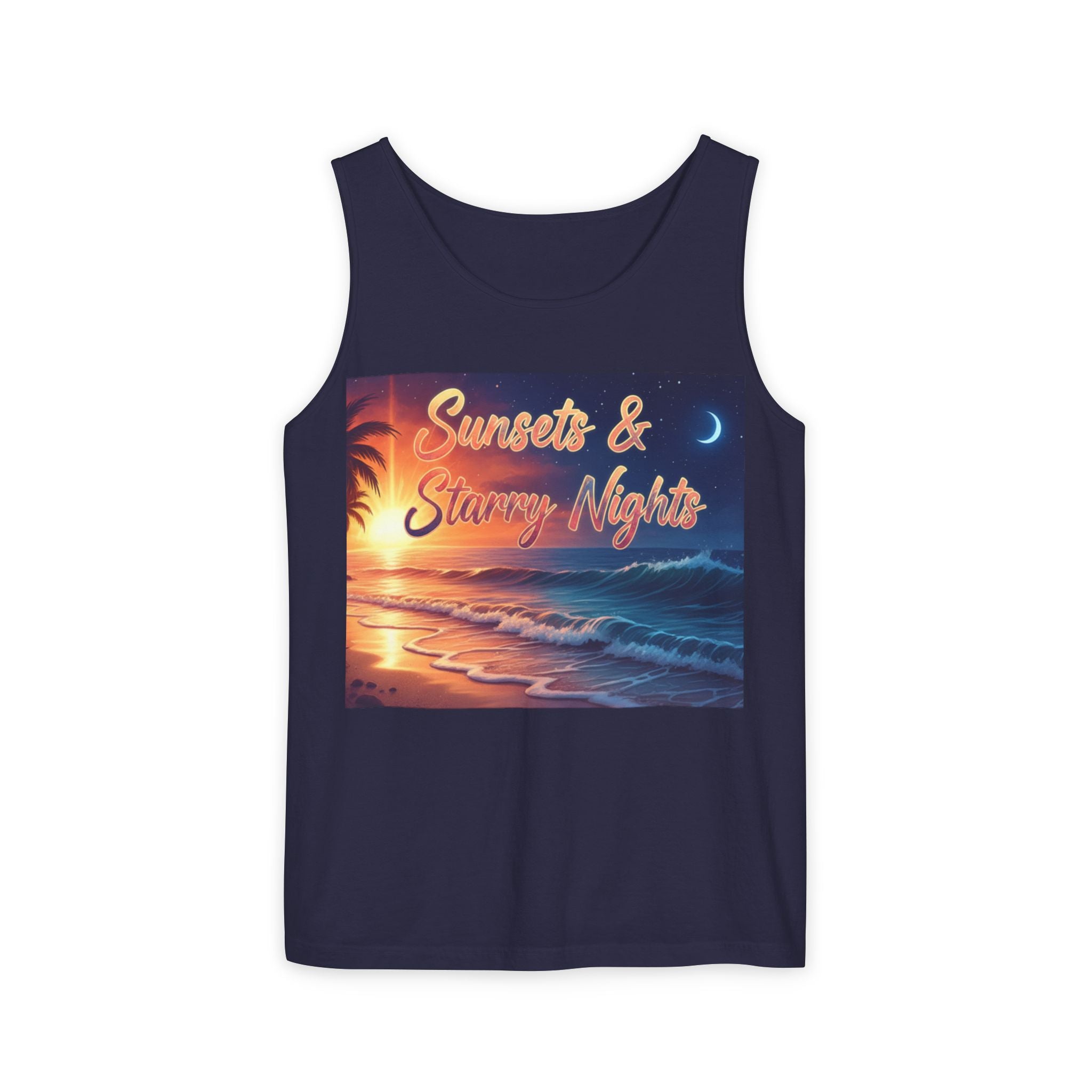 Sunsets & Starry Nights Unisex Tank Top — Beach Graphic Tee
