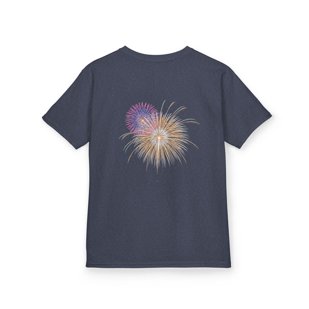 Kids Tee — 4th of July Fireworks American Flag Design