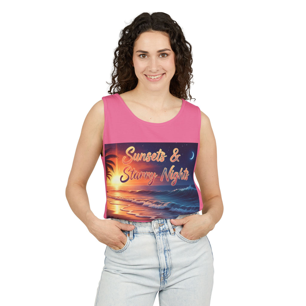 Sunsets & Starry Nights Unisex Tank Top — Beach Graphic Tee