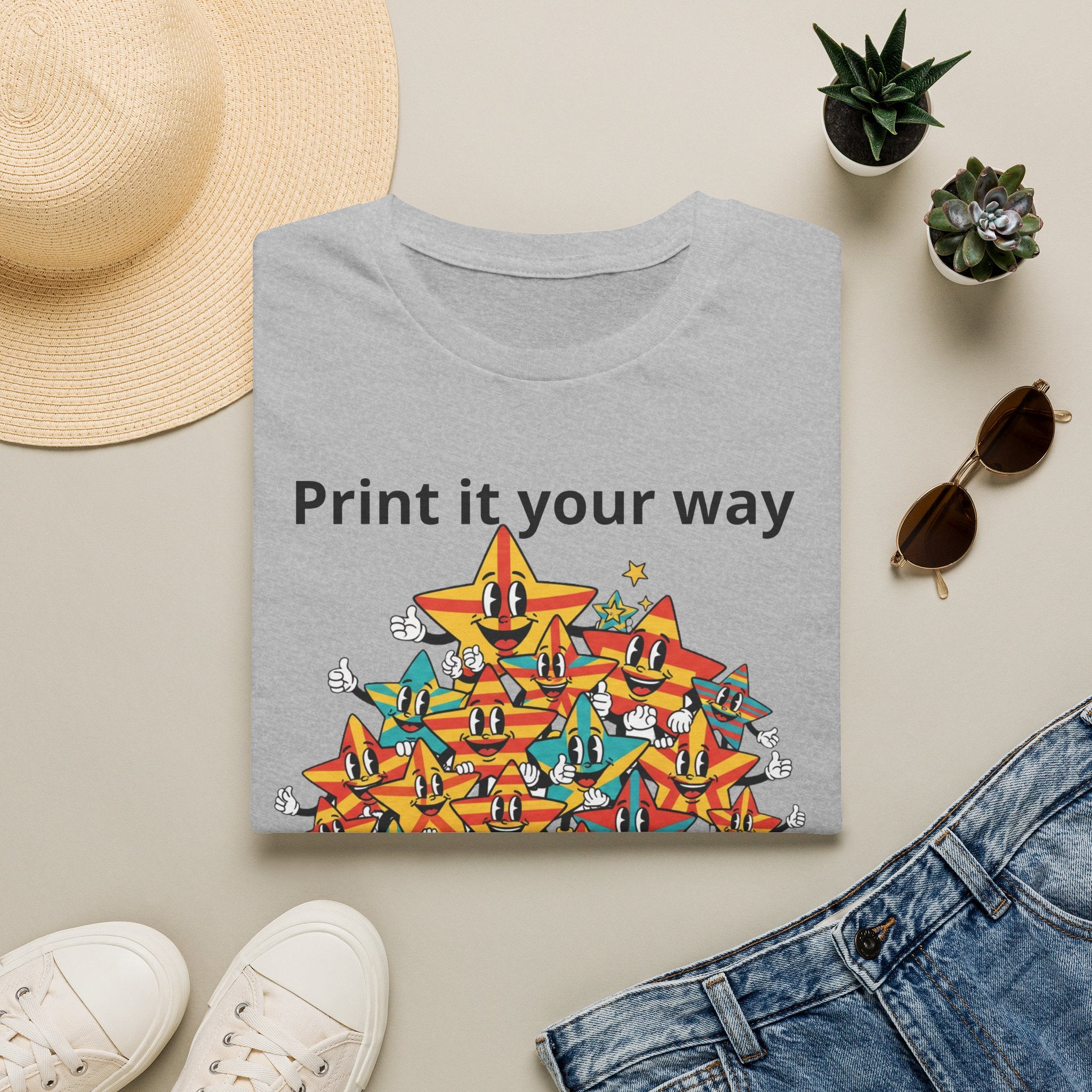 Family Reunion T-Shirt — Colorful Smiling Star Pile