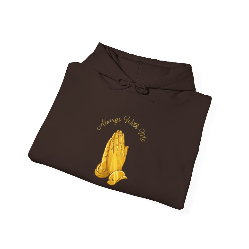 "Always With Me" Golden Praying Hands Hoodie