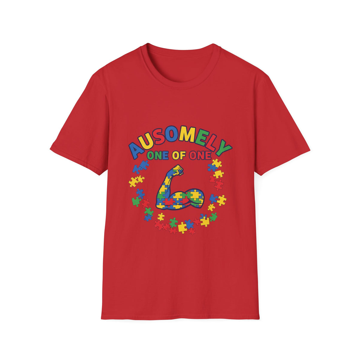 T-Shirt — “Ausomely One of One” Colorful Autism Awareness Tee