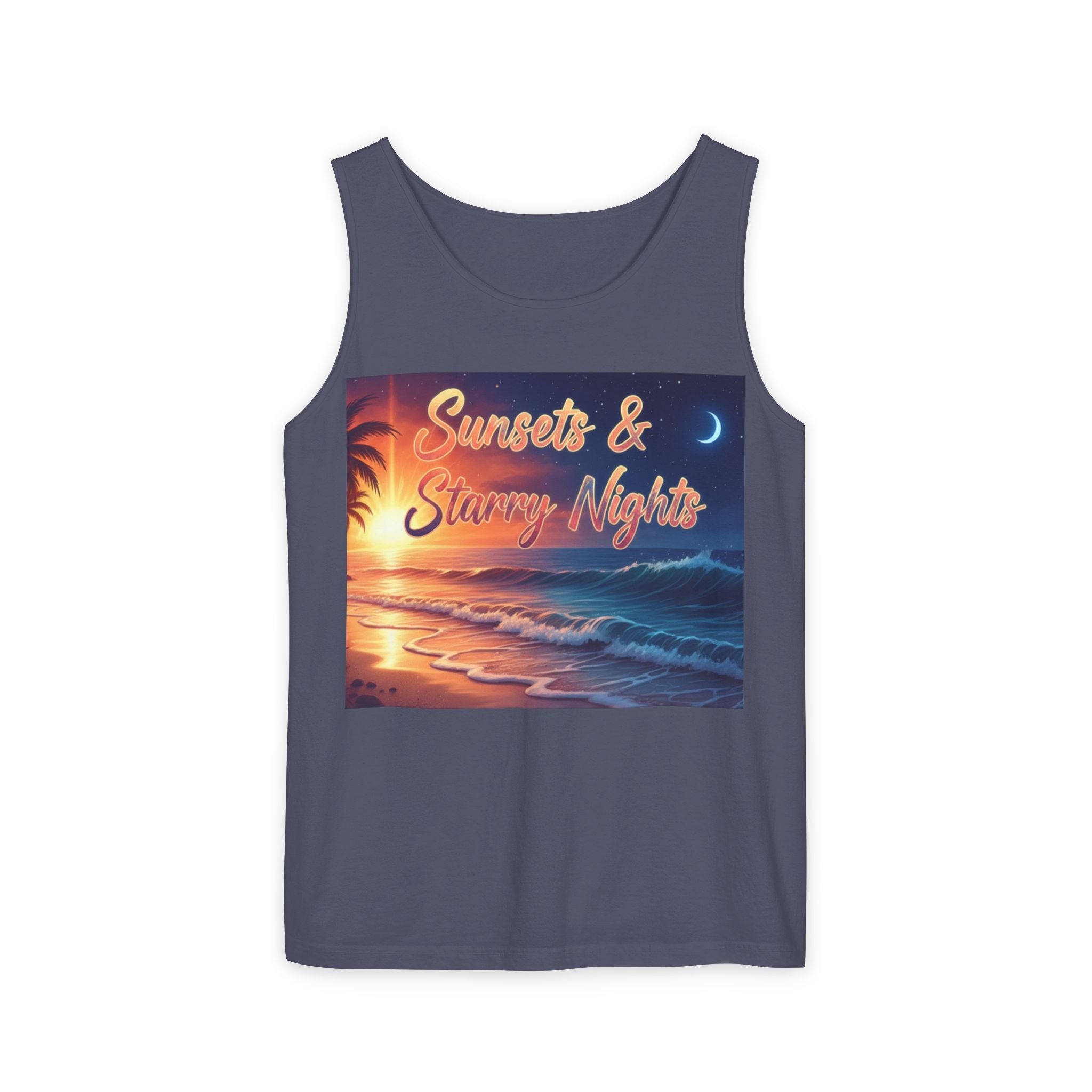 Sunsets & Starry Nights Unisex Tank Top — Beach Graphic Tee