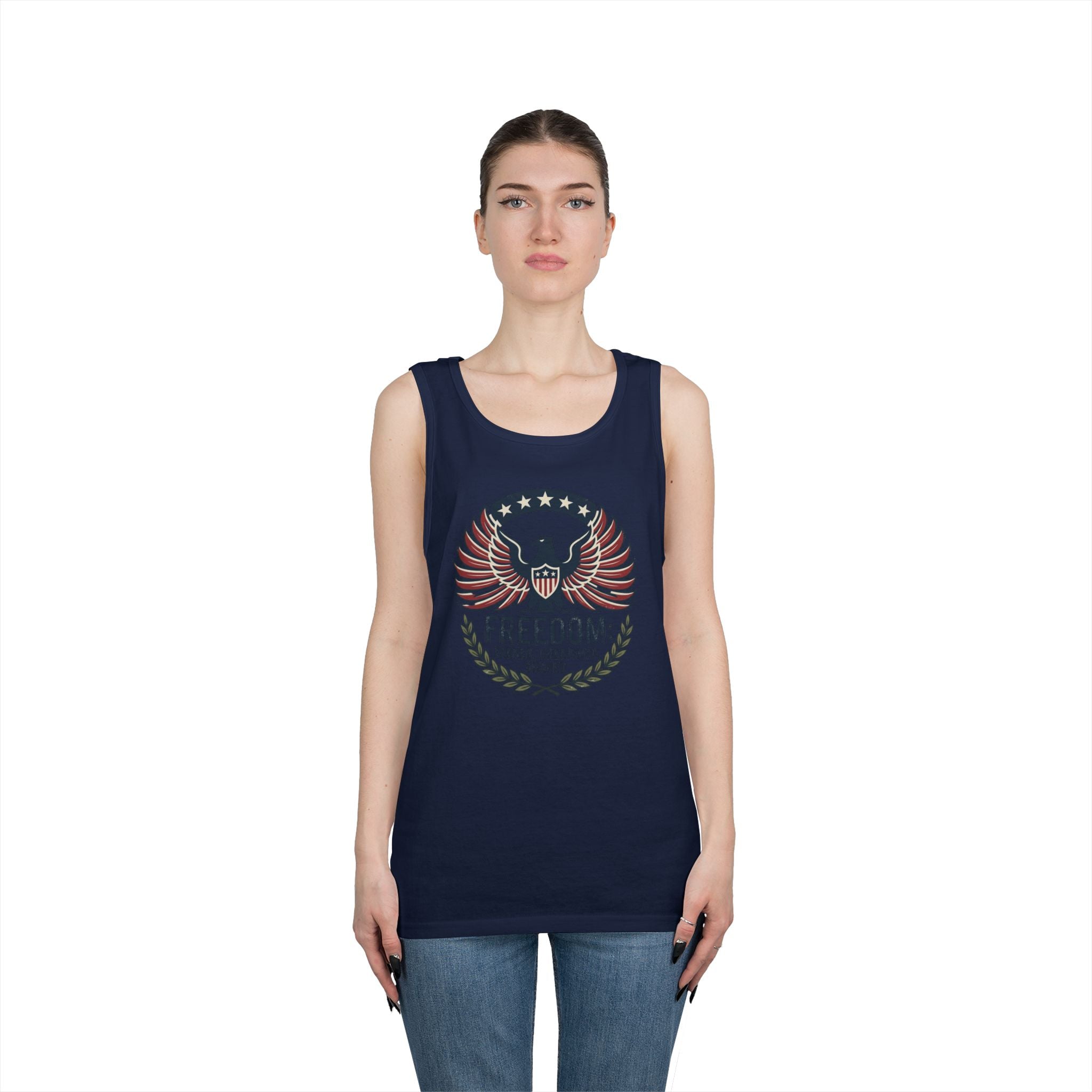 Freedom Eagle Tank Top — Patriotic Fireworks Graphic
